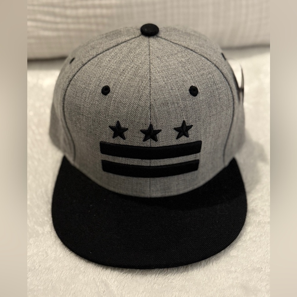 Gray and Black Snapback Hat